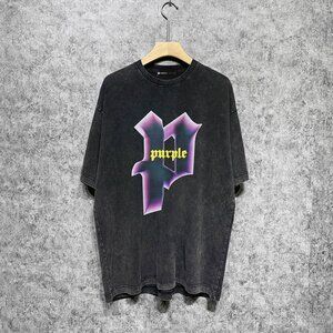 Purple Brand T Shirt Textured Zoom Brilliant White Men's